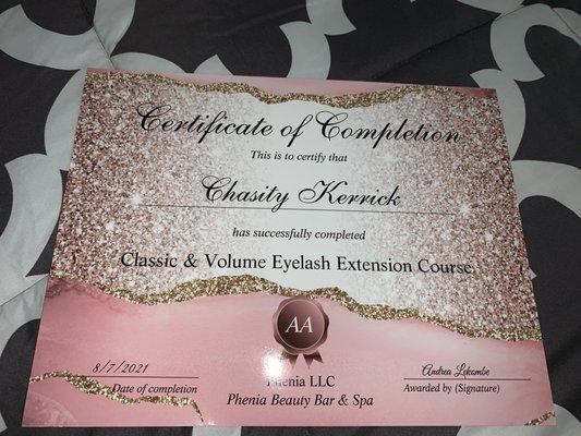 Did the classic & Volume Eyelash Extension Course and I learned so much as she was so sweet and patient as well as very informative.