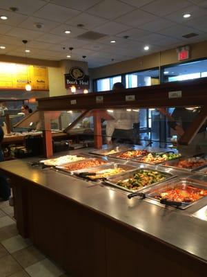 Lunch buffet and fresh sandwich station.