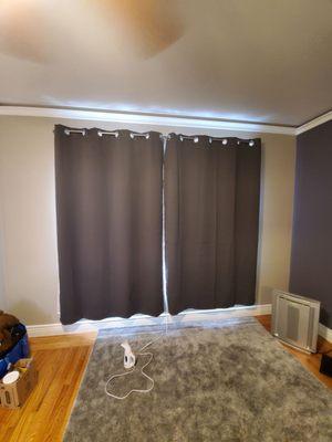 All I had to do was hang & steam the curtains.  Very happy with their work :-)