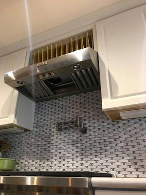 Backsplash in renovated kitchen