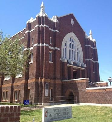 FIrst United Methodist Church of Eastland, building constructing in the early 1920s.