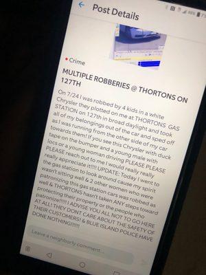 Crime Listing For Robberies