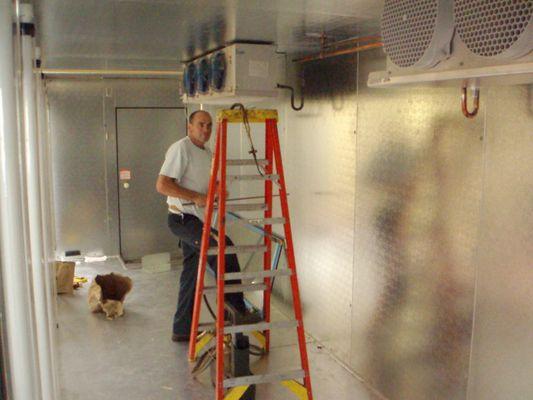 Installation of new Walk-in Cooler at Reyes Market Carpinteria, CA.