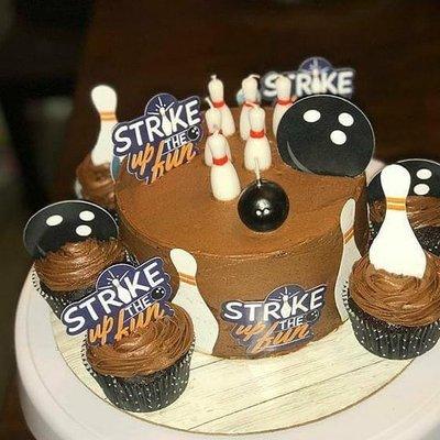 Bowling Theme Chocolate Cake