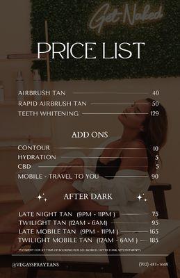 Price List