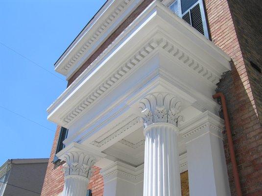 Front portico details