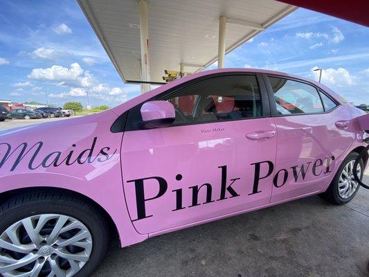 Getting gas for a home cleaning company pinkpower Maids.