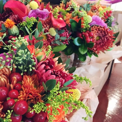 beautiful wedding flowers courtesy of the Felicia in the Roche Bros floral department!