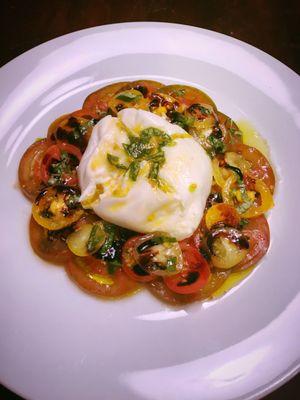 Burrata and tomato salad