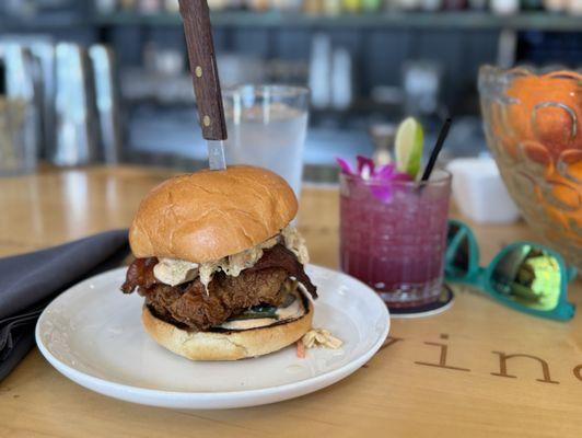 Bullet with Butterfly Wings was a very tasty drink! Has a nice spice to it. Then the Fried Chicken Sandwich was very delicious.