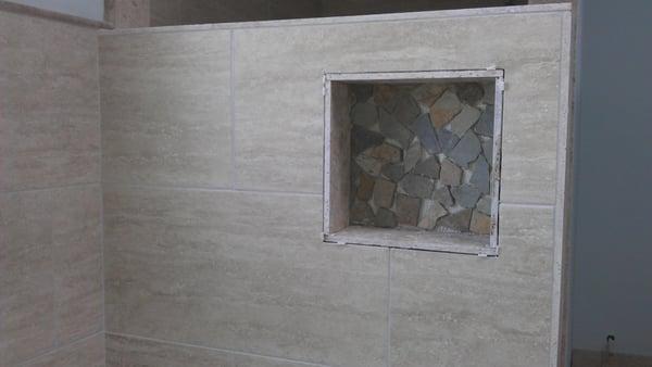 Work in progress - bath tub wall tiles