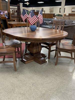 Beautiful solid walnut wood dining set.