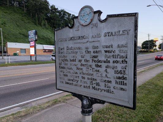 Forts Dickerson and Stanley Historical Marker, Knoxville