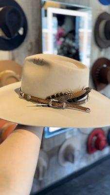 Beaver leather custom hat