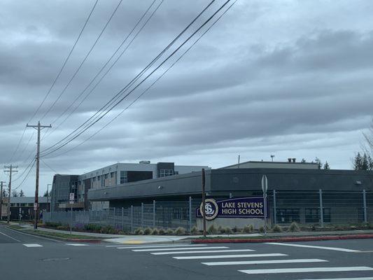 Sign at one end of the school.