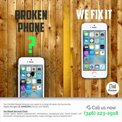 Phone repairs for all kinds of cell phones and tablets.