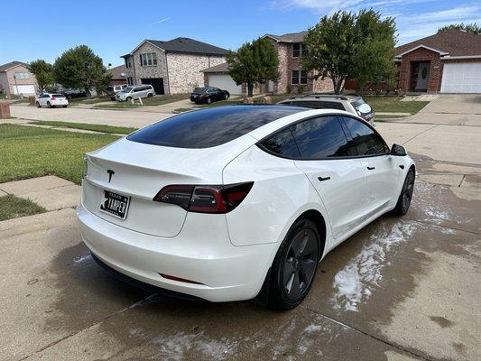 Tesla model 3 handwash detail