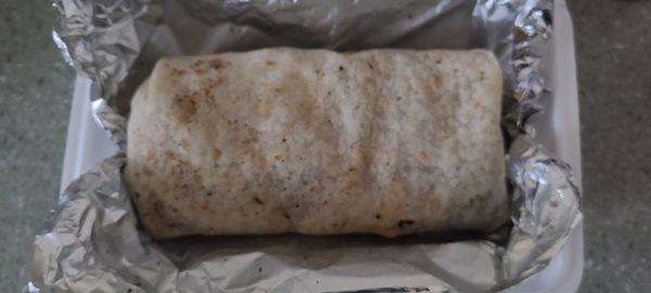 Chicken burrito. What, no sauce?