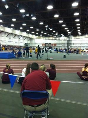 Indoor gopher track meet.