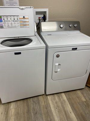 Laundry area is very clean and cozy!