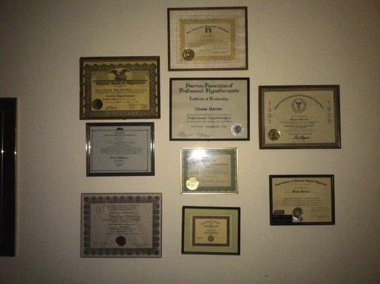 Certified member of several organizations since 1971, actively practicing full time and the first female hypnotherapist.