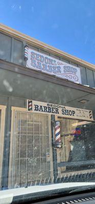 Front of the barbershop