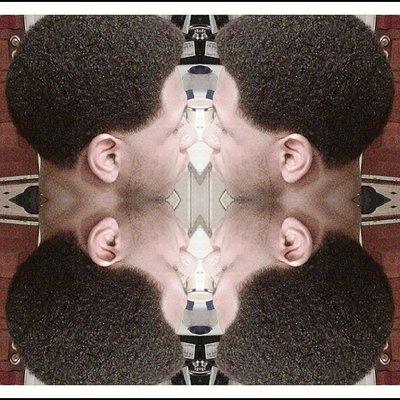 Afro/taper with shave and razor line