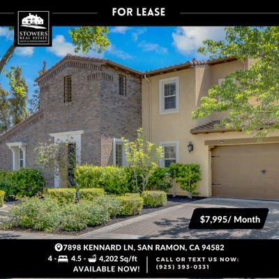 7898 Kennard Ln, San Ramon, CA 94582
Offered at $7,995 per mo.
Available Now!