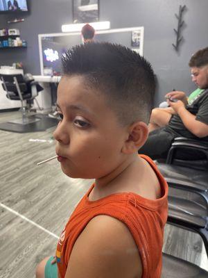 Son's haircut