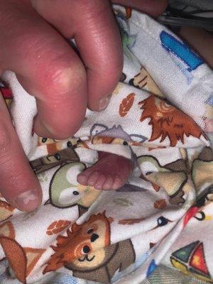 My sons tiny feet!