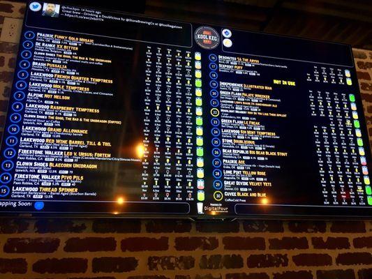 Beer menu