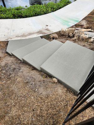 Custom concrete steps