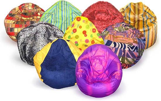 A few examples of our fun, durable bean bag chairs!