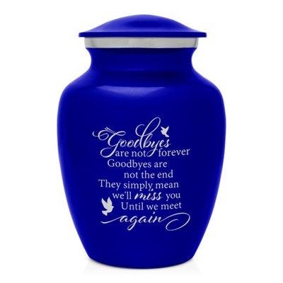 This beautiful blue urn is timeless