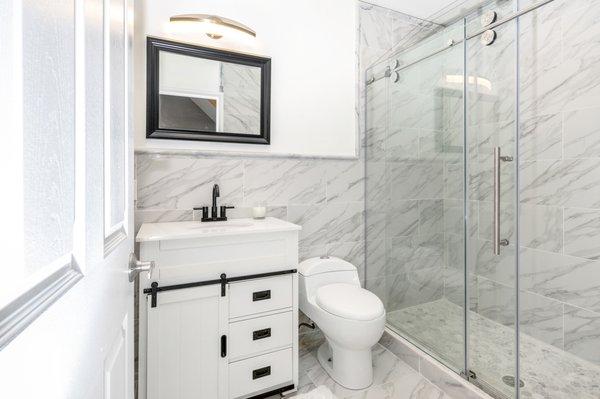 A stylish new bathroom as part of a Philadelphia area renovation