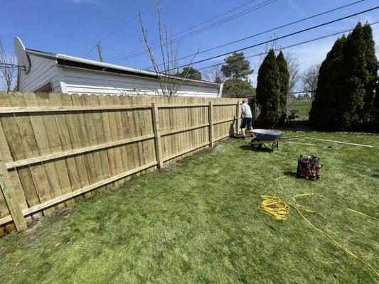 6' Dogeared PT wood fence