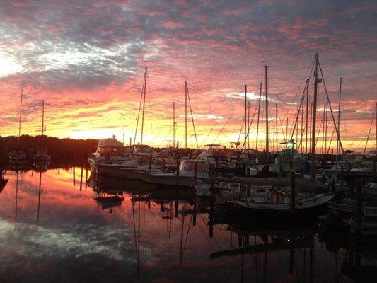 Sunset over the marina.