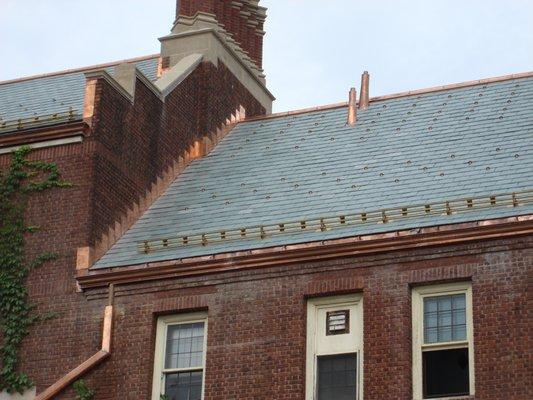 Newly done roof with copper