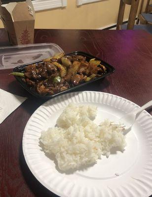 mongolian Beef w/rice