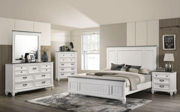 4 PC White Bedroom Set