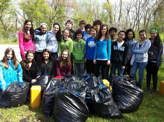 Large groups of students and volunteers have been helping to remove the trash and invasive plant species since early 2007.