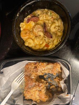 Shrimp jambalaya / bread pudding