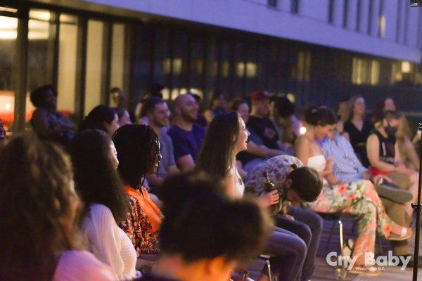 Audience at our Rooftop Comedy Show