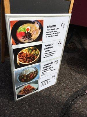 Menu at Asian festival in Scottsdale