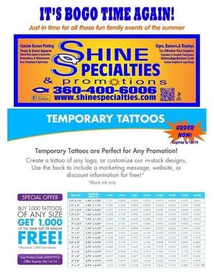 Custom Temporary Tattoos!