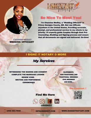 Wedding Officiant flyer