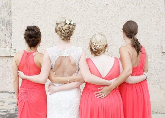 In-salon and on-site Bridal party hair and updos.