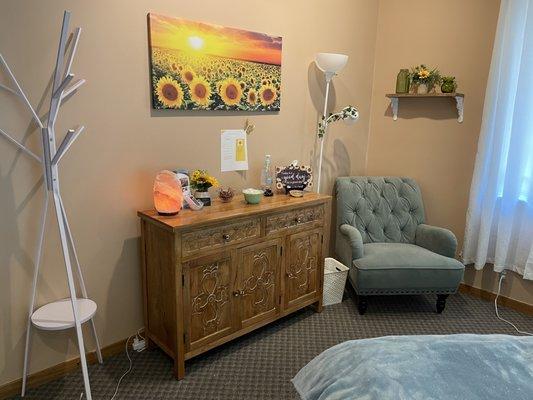 Cozy massage room