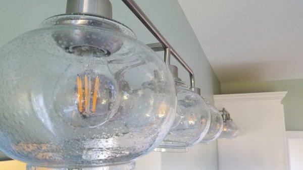 Custom lighting fixtures.