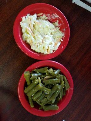 Coleslaw and Green Bean Side Dishes